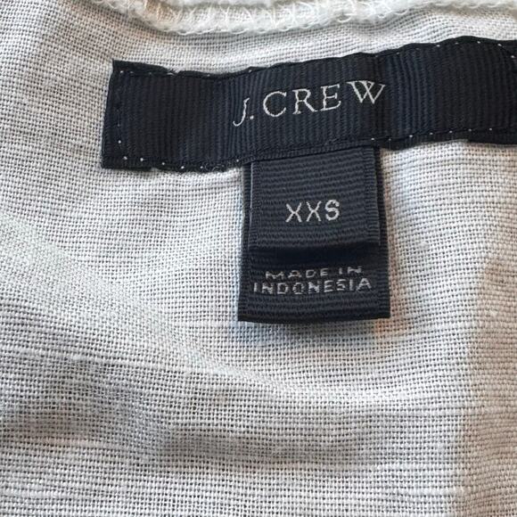 J. CREW White Embroidered Linen Beach Swimsuit Cover-Up Tunic Tassel Sz XXS - Picture 7 of 12